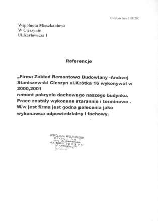 Wspólnota Mieszkaniowa<br />Cieszyn, sierpień 2001